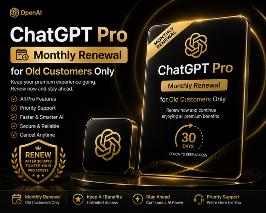 ChatGPT Pro 20x Monthly Renewal – Elite Digital Pass Existing Customers Only