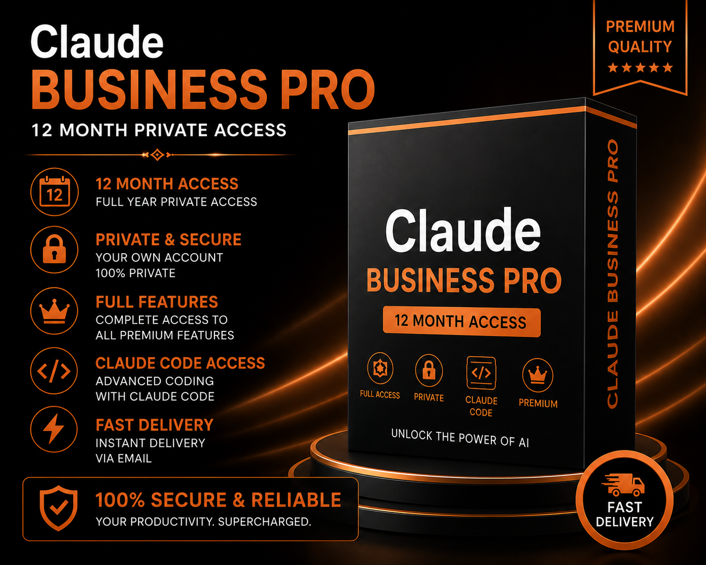 Claude Business Pro/Max Private Access – 12 Months | Individual Workspace Seat | Claude Code & Premium AI