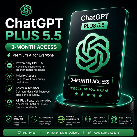ChatGPT Plus 5.5 3- Month Access | Best Price | Instant Digital Delivery
