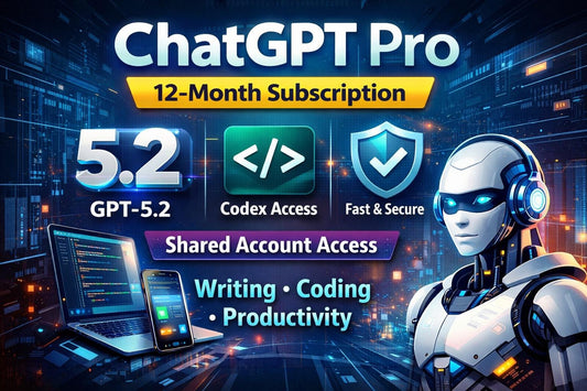 ChatGPT Plus – 12 Months Subscription | GPT-5.2 + Codex | SHARED Account | Fast & Secure